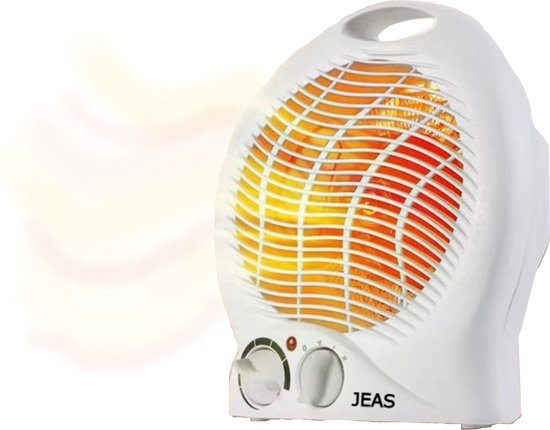 Foto: Jeas ventilator kachel 1500w 2 warmtestanden 1 ventilatorstand vrijstaand tot 20m 