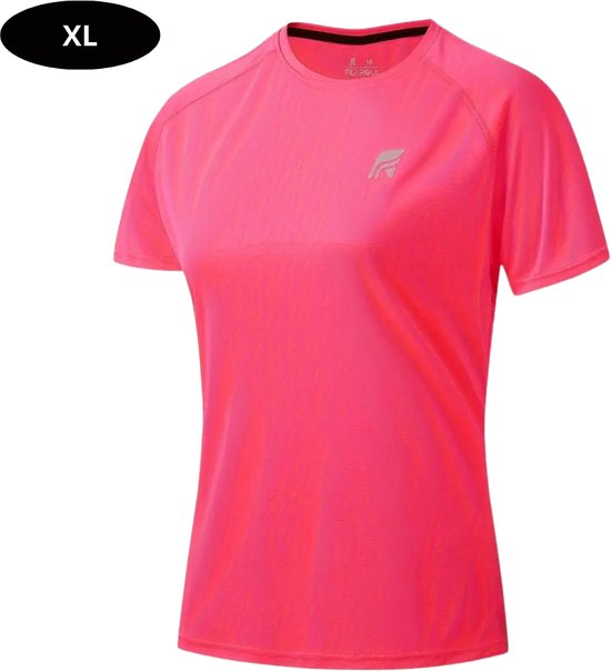 Nivard Sportshirt Dames - Sport - Fitness - Compressie Shirt - Corrigerend Hemd - Sportkleding - Vrouwen - Roze - XL