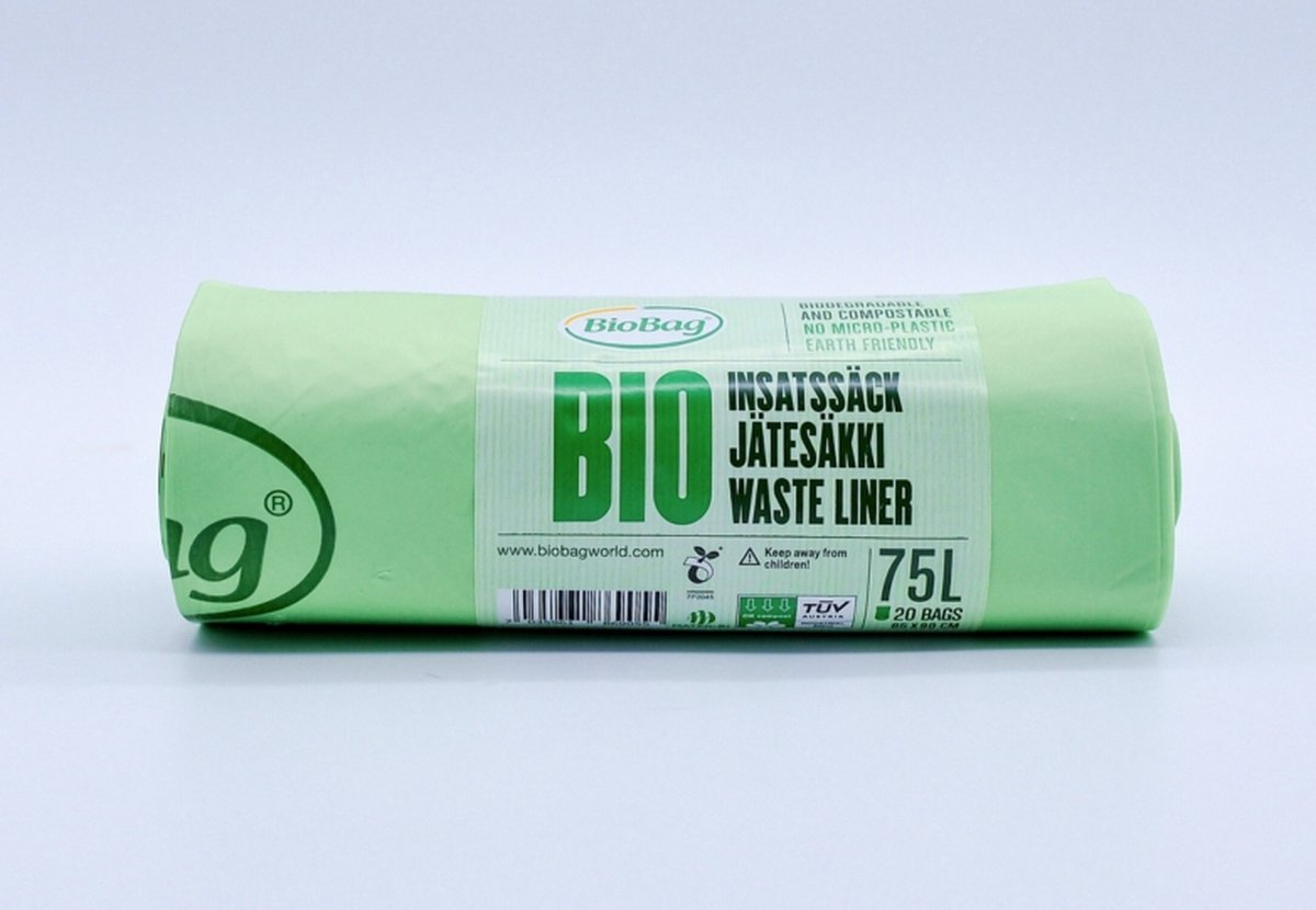 20 x GFT zakken BIOBAG biologisch composteerbare | afbreekbare vuilniszakken | gft afvalzakken 75 L