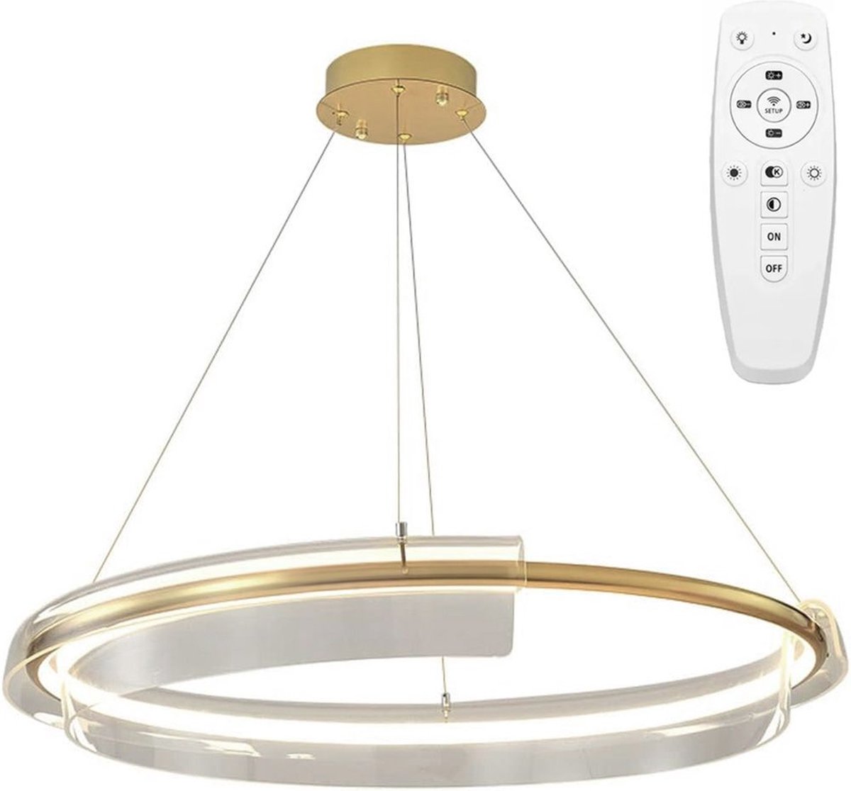 Toolight App1672-Cp Hanglamp Geborsteld Goud 58X58X10Cm