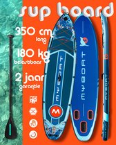 Bol.com MyBoat DOG FUN | Ultra Licht & Stabiel Opblaasbaar Boord …voor 2 je hond familie | 350cm Stand Up Paddle Board voor same... aanbieding