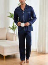 Turquoise Satijnen Shortama Heren Met Barok En Luipaardprint | Satijn