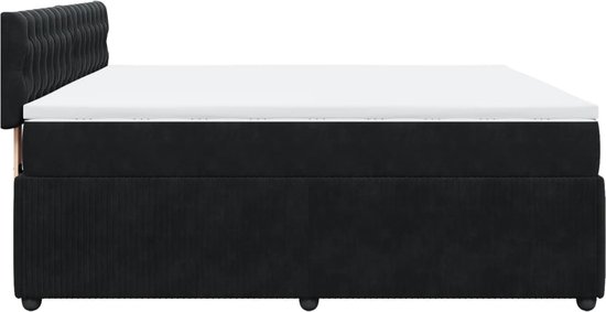 vidaXL - Sommier tapissier - avec - matelas - velours - noir - 200x200 - cm