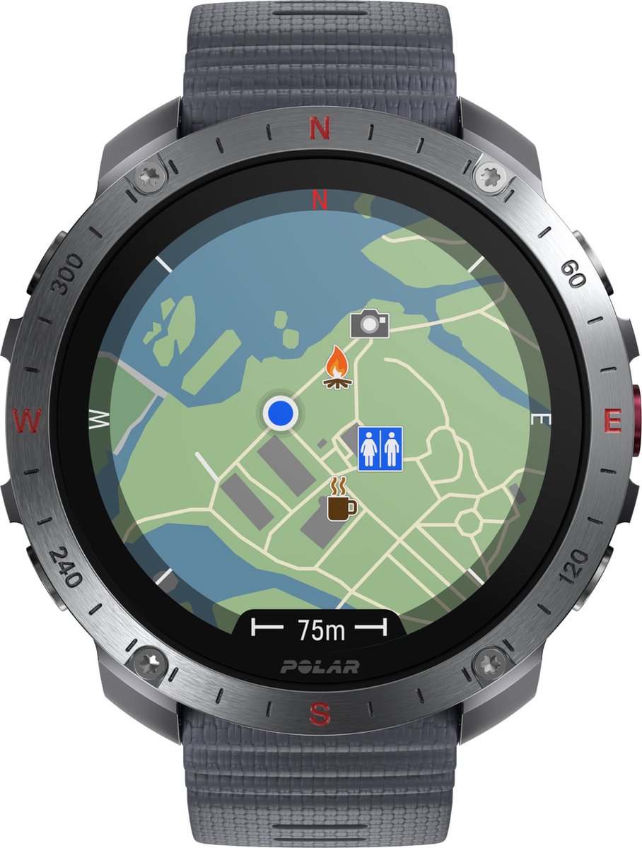 Polar Grit X2 Pro Premium Outdoor Smartwatch, Stone Grey S/L