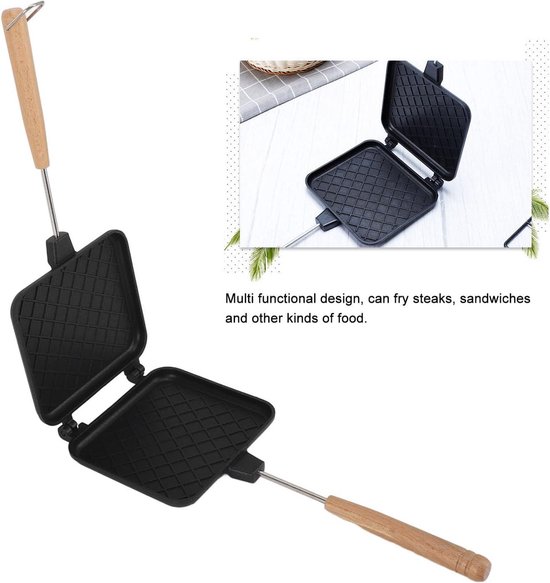 Poêle à frire Double face multifonctionnelle en aluminium, machine à sandwichs pour gaz et induction