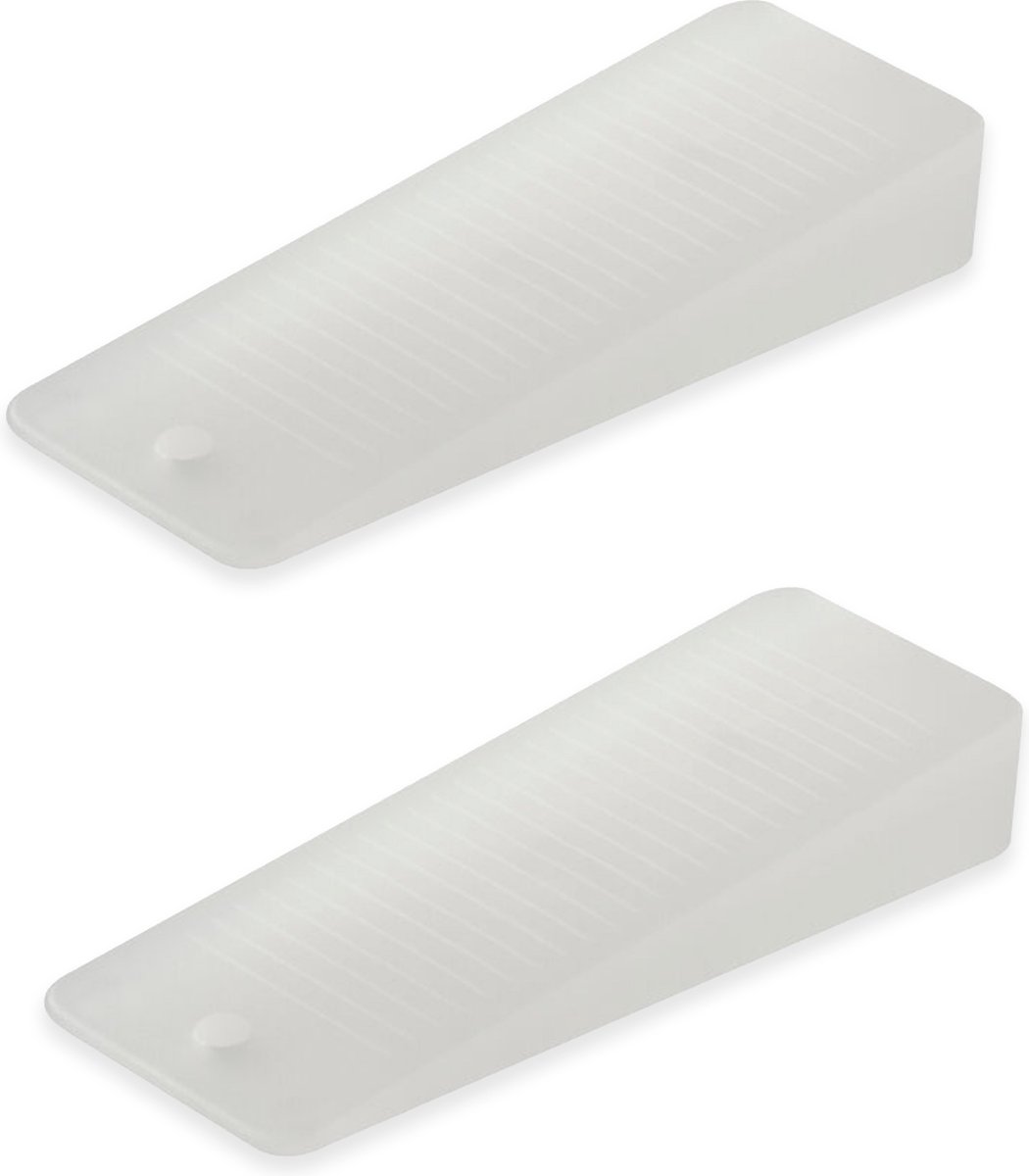 Eliot® flexibele siliconen deurstoppers - 2 stuks - wig-vorm - mat transparant