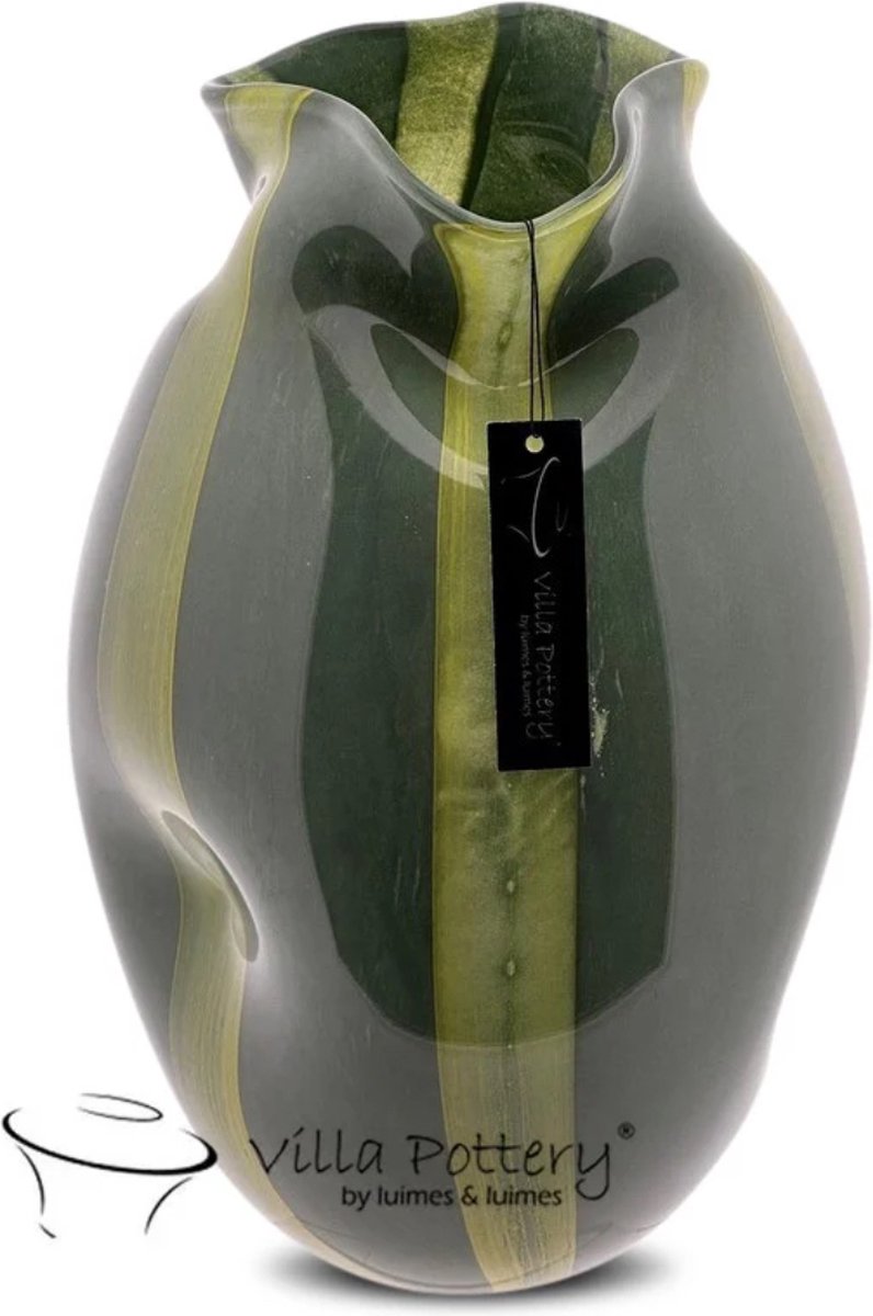 Villa Pottery Vaas - Villa Pottery - Decoratie - Woondecoratie - Glaswerk - Waterdicht - Lolly Pop 2_2 Green Groen