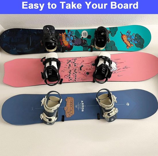 GANAZONO 4 Sets ski houder snowboarden hangers surfplank wandrek metalen wandhaak haak voor snowboard muur haak Metaal skateboard Richel aansluiten Ski board koud gerold staal