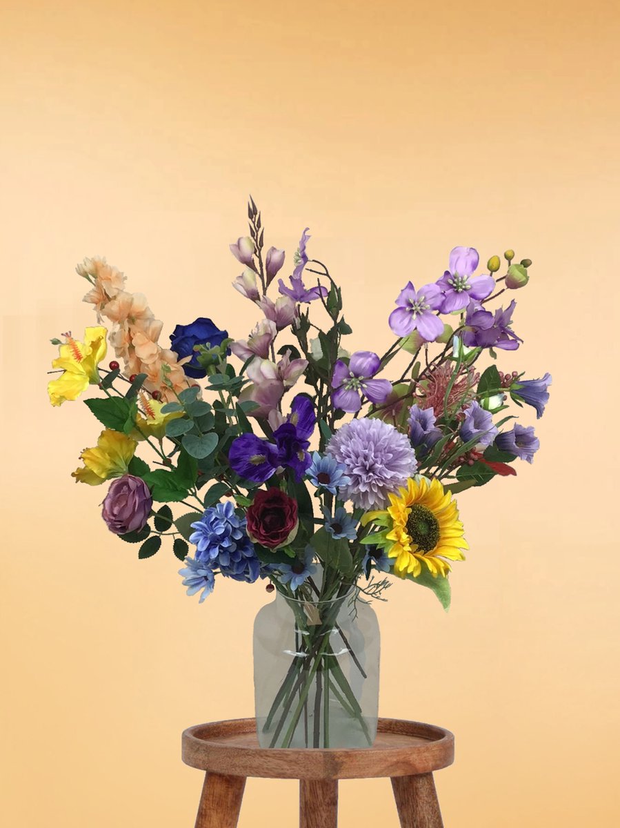 The Bloomistic® – Zijden Boeket – 70-80 cm hoog – Kunstbloemen – 20 stelen – voor haar – moederdag cadeautje – moederdag – nepbloemen – housewarming cadeau – cadeau – decoratie woonkamer