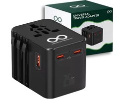 Universele Wereldstekker - Fast Charging Reisstekker - Reisadapter - USB C - USB A - Snel lader - Travel Adapter - USA - UK - Australië - Azië - Zuid-Amerika - Engeland - Europa - 2500W - 250V
