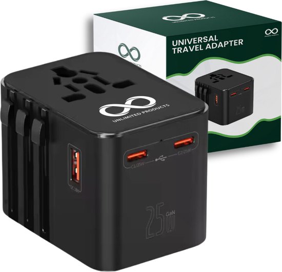 JSVER Reisadapter Wereldwijde set,Internationale Reisstekker met USB C(PD 20W), type A/C/G/D/I/M/L/J stekker, Stekkeradapter met 4 USB voor VS/Italië/ Zwitserland/Europa/UK/Zuid-Afrika/Japan/AUS-Wit