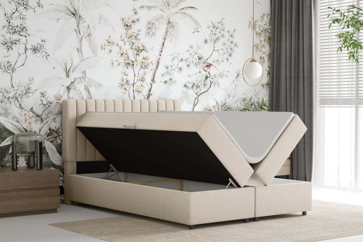 EVEREST boxspring bed 140 x 200 cm tweepersoonsbed met - afbeelding 2