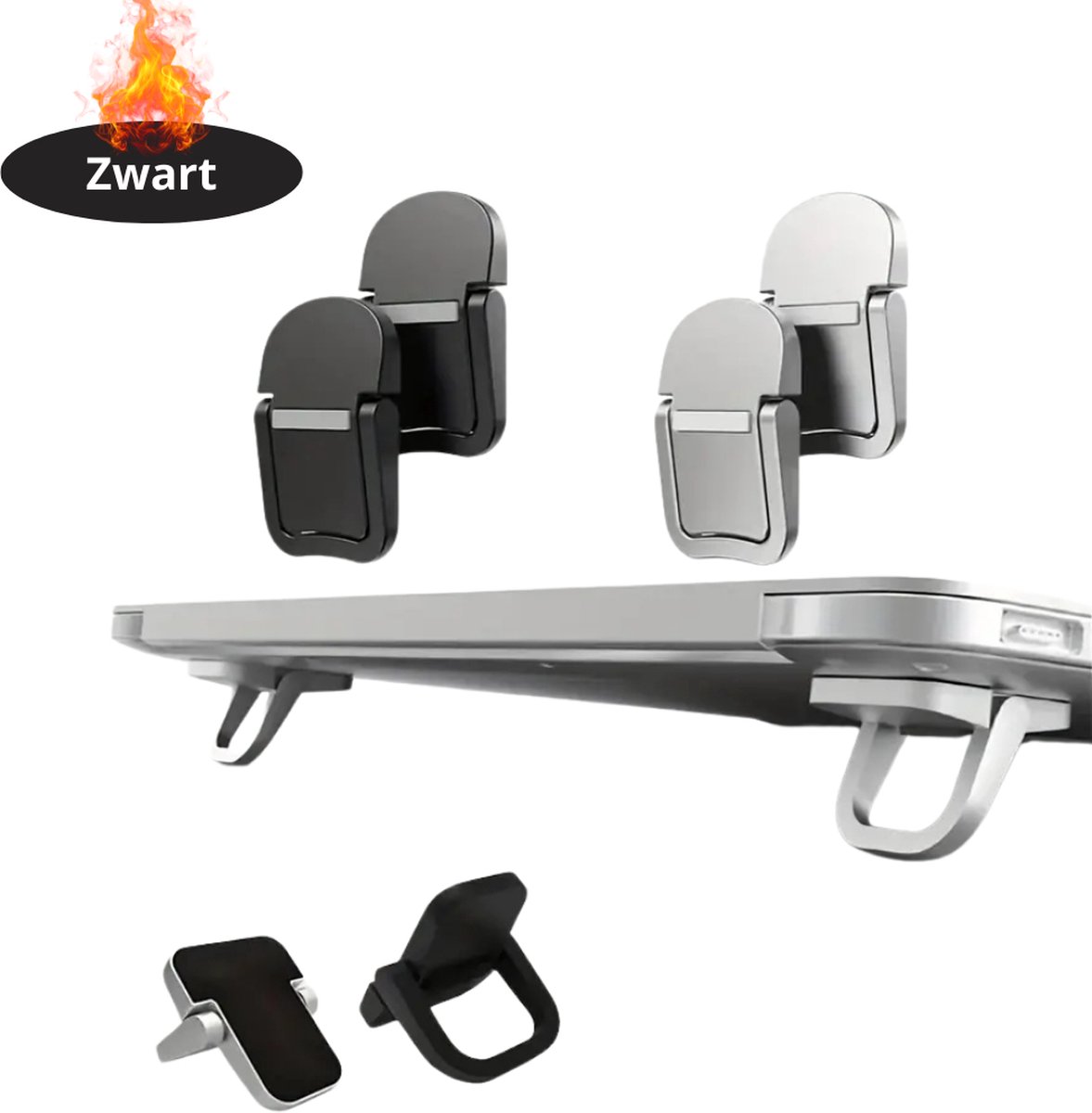 Bovista Ergonomische Laptop Houder - Laptop Standaard - Verstelbaar - Verhoger - Stand - Laptoptafel - Zwart