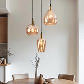 Suspension Design Verona avec verre ambré, 3 lumières