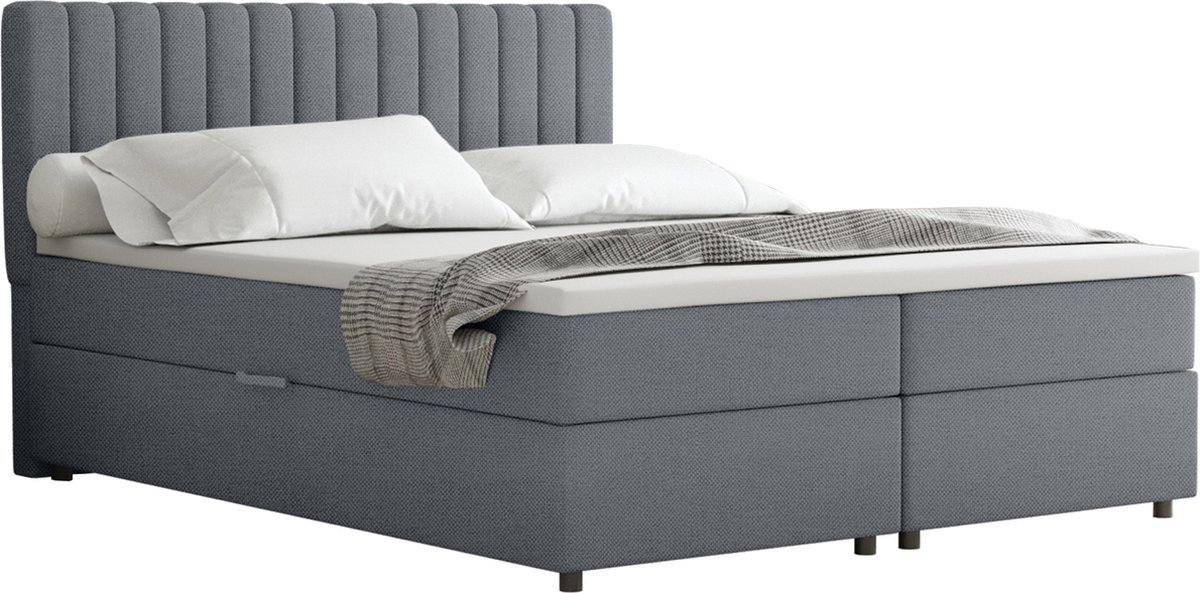 BOXBED Everest 160 x 200 cm tweepersoons met hoogwaardige Bonell-matras en topper