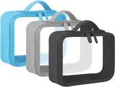 Ensemble de 3 Toilettes et cosmétiques de voyage transparents Goodivery®, approuvés par la TSA