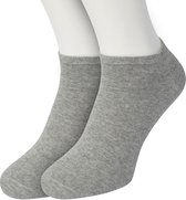 Bonnie Doon Sneakersokken Heren Licht Grijs maat 40/46 - 2 paar - Basis Korte Sokken - Gladde Naden - Enkel Sokken - Uitstekend Draagcomfort - Enkelsokken - Sneaker Sokken - 2-pack - Multipack - Effen - Lichtgrijs - Light Grey Heather - OL8120012.107