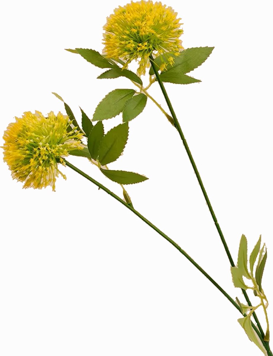 Steelbloem kunstbloem Lente Ui Bol - 60 cm - geel