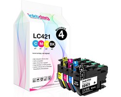 Inktdag inktcartridges multipack 4 stuks for lc421xl brother inktpatronen,lc421 brother inktpatronen voor Brother DCP-J1050DW, DCP-J1140DW,…
