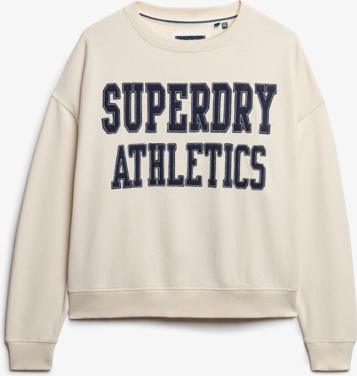 Superdry ATH ESS RELAXED APPLIQUE CREW Dames Trui Beige
