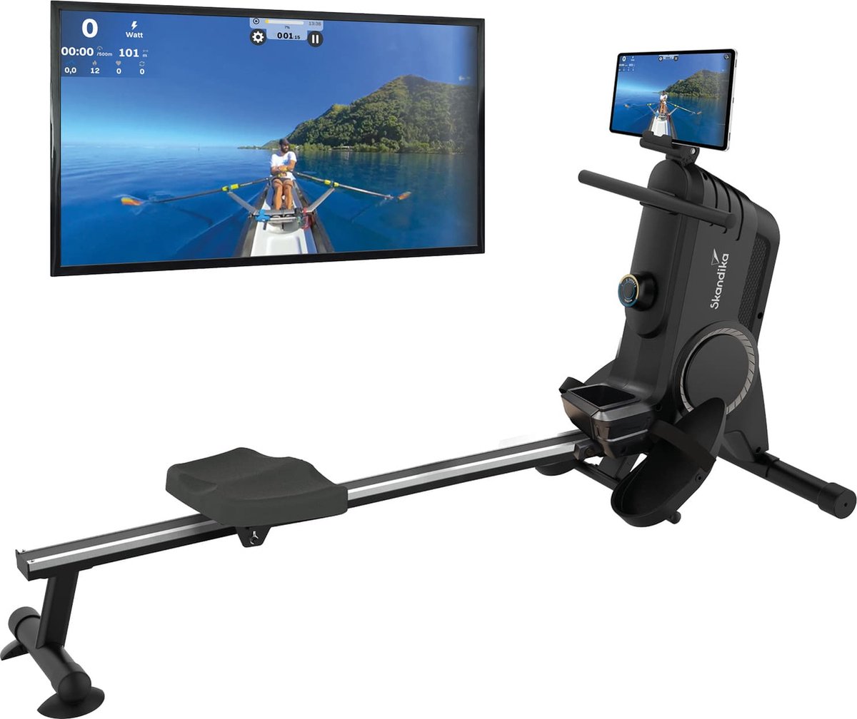 Afbeelding 2 van Skandika Oxford Pro Roeitrainer, Roeimachine | Magnetisch remsysteem, Bluetooth, indoor roeiapparaat met app, 8 weerstandsniveaus, tot 120 kg | roeimachine voor thuis, krachttraining