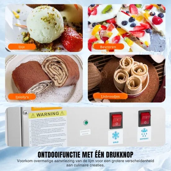 Professionele Rolijs Machine - Schepijs machine - RVS - 28x24 cm van Pro — afbeelding 5