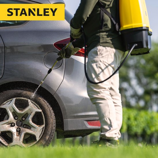 Stanley Druksproeier 16 L rug, rugsproeier tuin, drukspuit, elektrisch, heroplaadbare batterij lithium, telescopische lans, regelbare sproeikop, autonomie 2 h, max. 5 bar, 0.60 l/minuut, geel/zwart van Merkloos	 — afbeelding 5