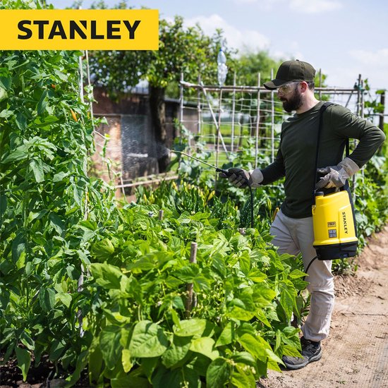 Stanley Druksproeier 5 L, drukspuit, sproeier tuin, elektrisch, heroplaadbare batterij lithium, telescopische lans, regelbare sproeikop, autonomie 2.5 h, max. 2 bar, 0.33 L/minuut, geel/zwart van Merkloos	 — afbeelding 5