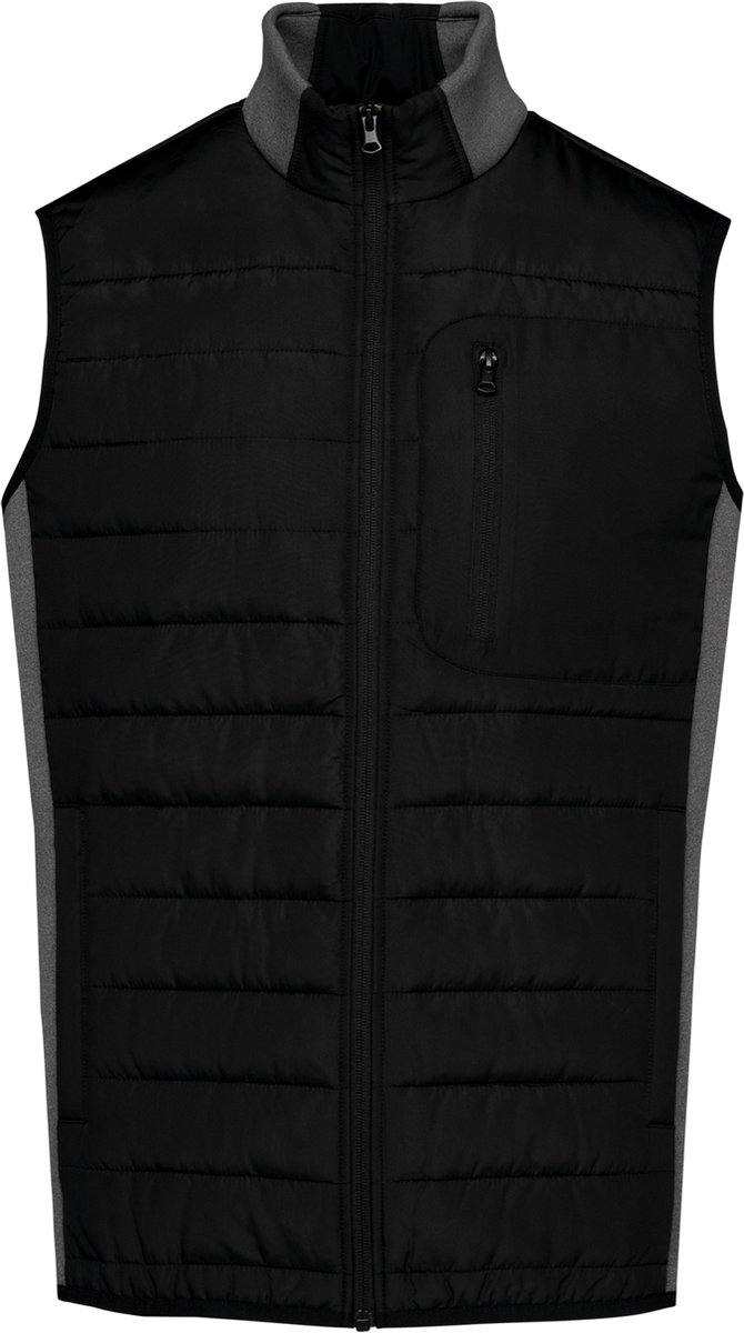 Kariban Herenbodywarmer in twee stoffen K6170 - Black / Dark Grey Heather - XS