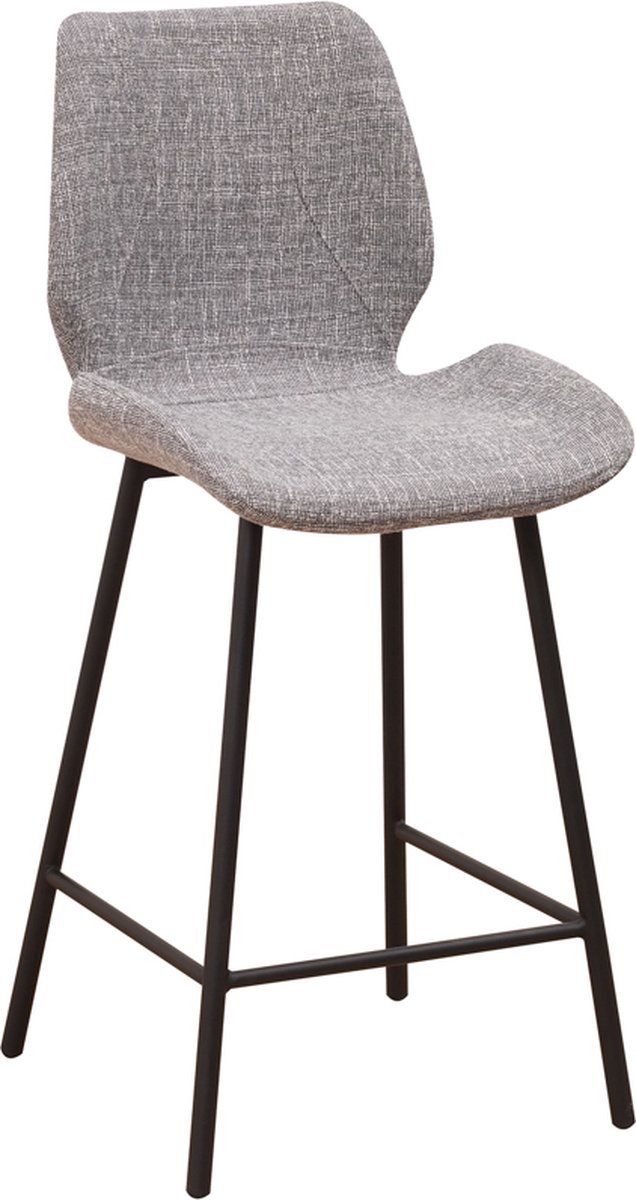 Bolt Edge Barkruk - Lichtgrijs - Zithoogte 67cm - Ergonomisch - Rugleuning - Set van 1