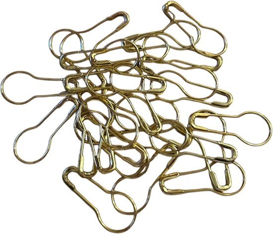 NBH - 25 Goudkleurige metalen steekmarkeerders / Veiligheidsspelden