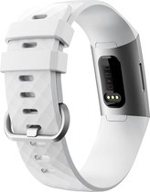 YONO Siliconen bandje - Fitbit Charge 3 en 4 – Wit – Small