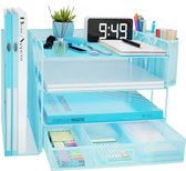Inovra ® Bureau-organizer met Meerdere Opbergniveaus en Uitneembare Accessoires voor Kantoorbenodigdheden