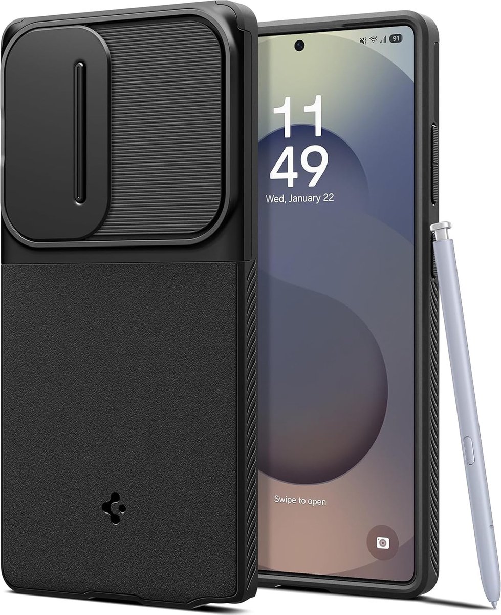 Spigen Optik Armor geschikt voor Samsung Galaxy S25 Ultra hoesje - Zwart
