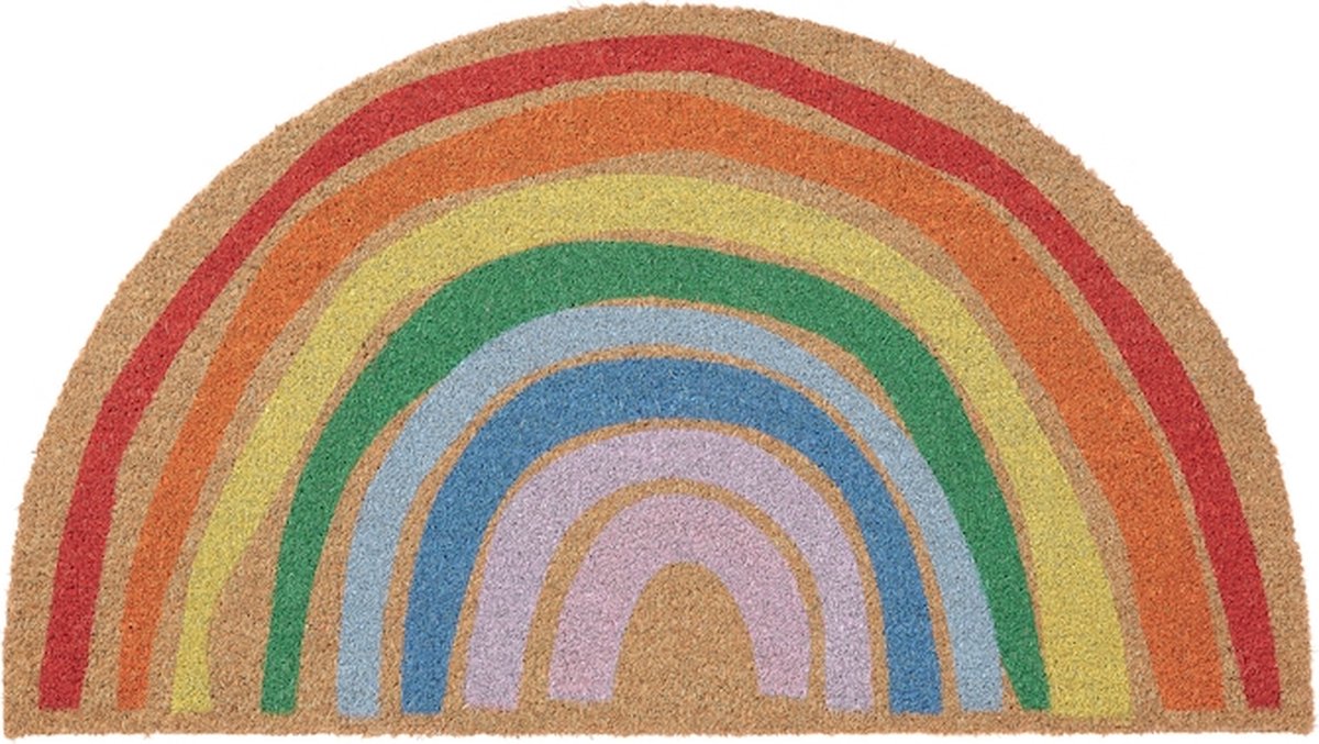Regenboog Deurmat - Deurmat Binnen - Deurmatten Voor Buiten - Vloermat - Slijtvast Door Kokosvezel Materiaal - Multicolor - 90x50 CM