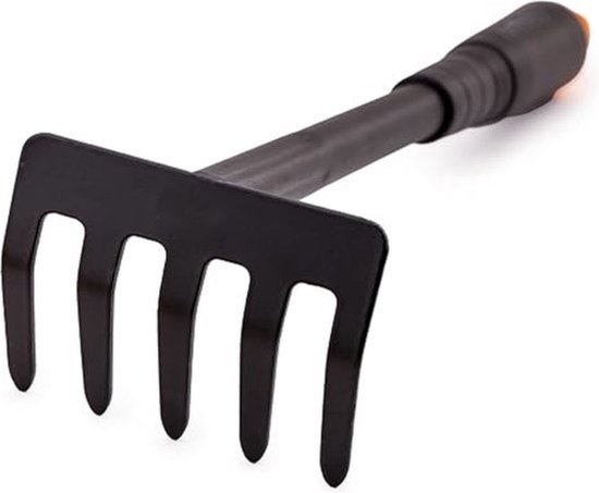 Tuinhark van staal, kleine tuinhark met 5 tanden voor tuin, balkon, groentetuin, met ergonomische handgreep, 9 cm breed van Merkloos	 — afbeelding 3