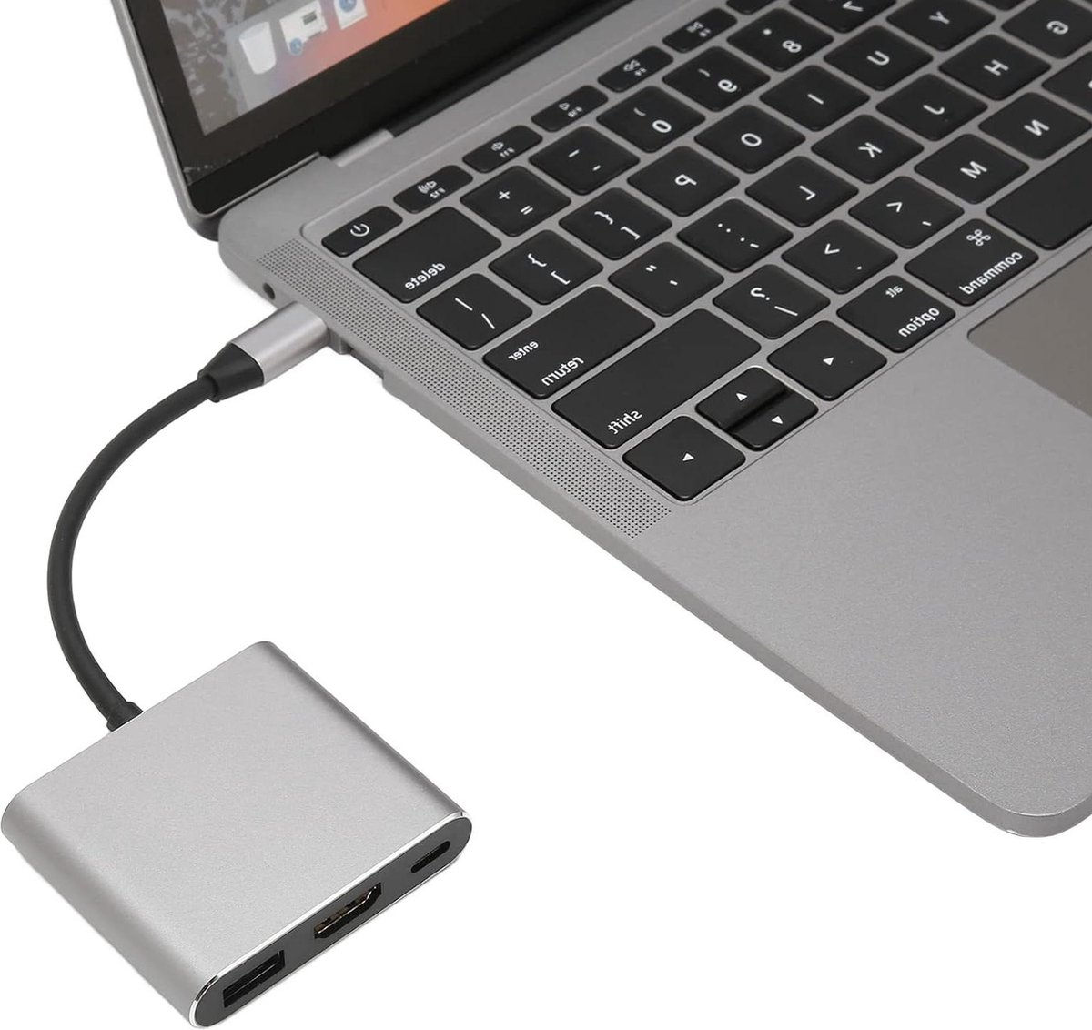 USB-C naar HD Multimedia Interface Hub 4K UHD 3840x2160 30Hz - USB 3.0-poort - PD Snellaadpoort - Geschikt voor laptops, Desktops en meerdere systemen .