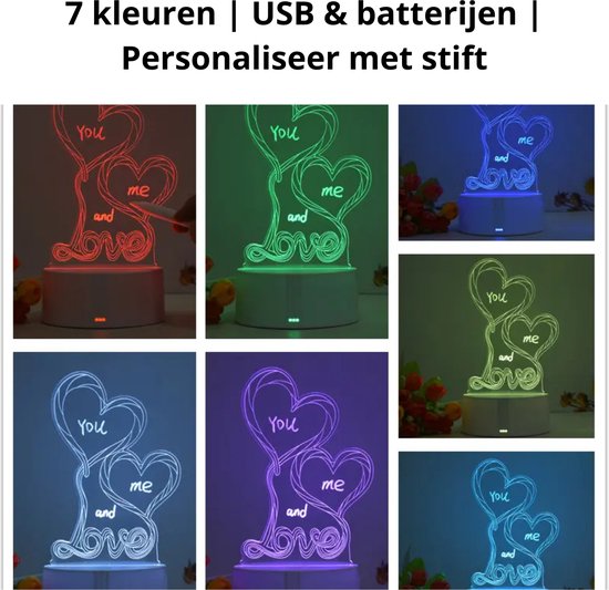 Gepersonaliseerde Cadeaus Nachtlampje Liefdeslamp Oneindige Liefde Gep