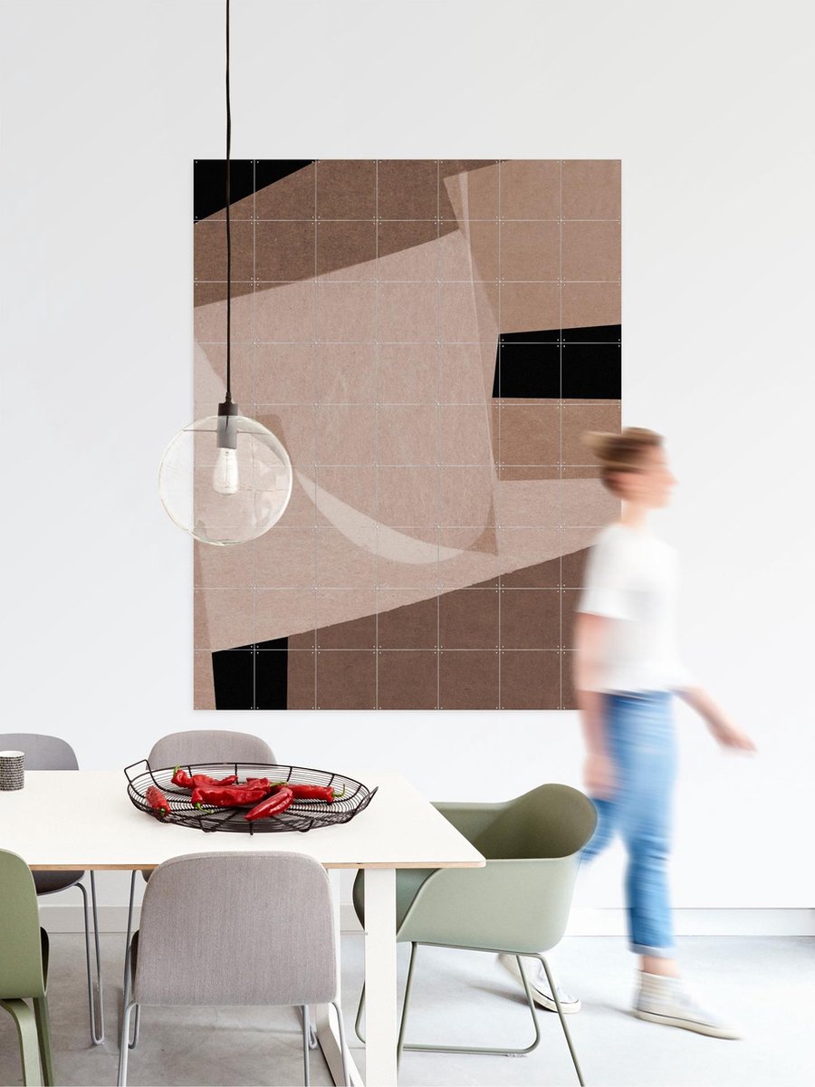 IXXI Collage Abstract, Dan Hobday & Various - 80 x 100 cm - Gratis ophangtool - Grote wanddecoratie en posters - Line art, Abstract, Minimalisme