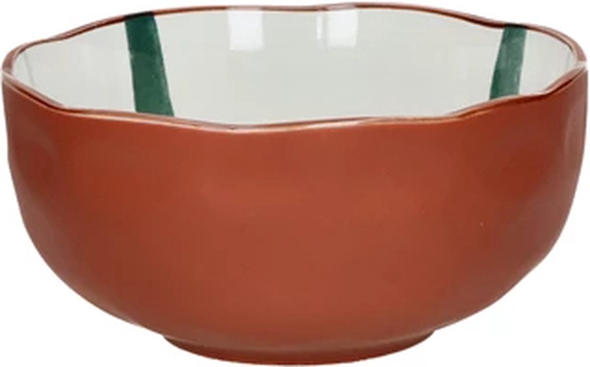 Pomax Mykonos diep bord / bowl D20cm H9.5cm groen