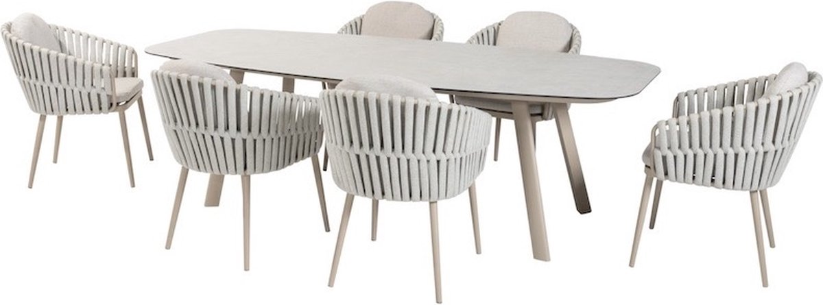 Manolo Eva dining tuinset 240x103xH75 cm 7 delig latte Taste 4SO