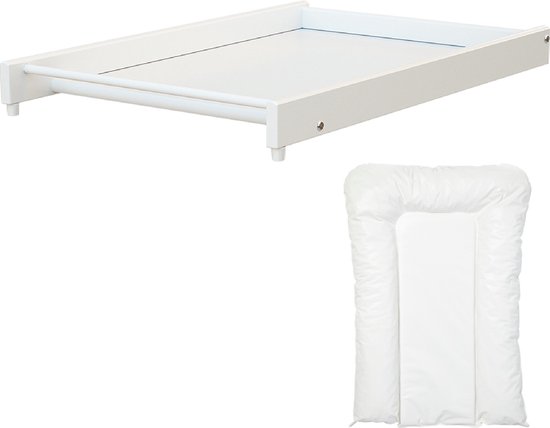 Furnihaus Witte Kaptafel met Led - 2 lades en 3 open vakken - Wit