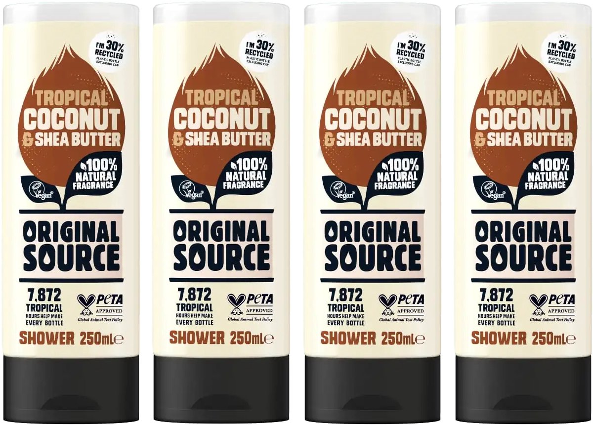 Original Source Showergel - Douchegel - Coconut & Shea Butter 4-pack