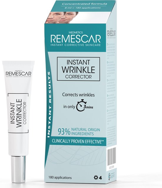 Remescar Instant Rimpel Corrector Tensor - Anti Rimpel Crème voor vrouwen en mannen, Anti Aging en Rimpel voor vermindering van rimpels en fijne lijntjes, om veroudering te vertragen, 8 ml voor 180 applicaties