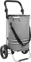 Bol.com MAZAZU - Shopping trolley - Boodschappentas - Opvouwbare winkelwagen - Bagagekar met wielen - Inclusief koelvakje - Grij... aanbieding
