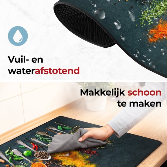 KitchyMist Inductie Beschermer 78x52 cm - Kruiden en Specerijen Lepels - Kookplaat Beschermer - Afdekplaat voor Kookplaat - Inductie Mat - Spatscherm Achterwand Keuken