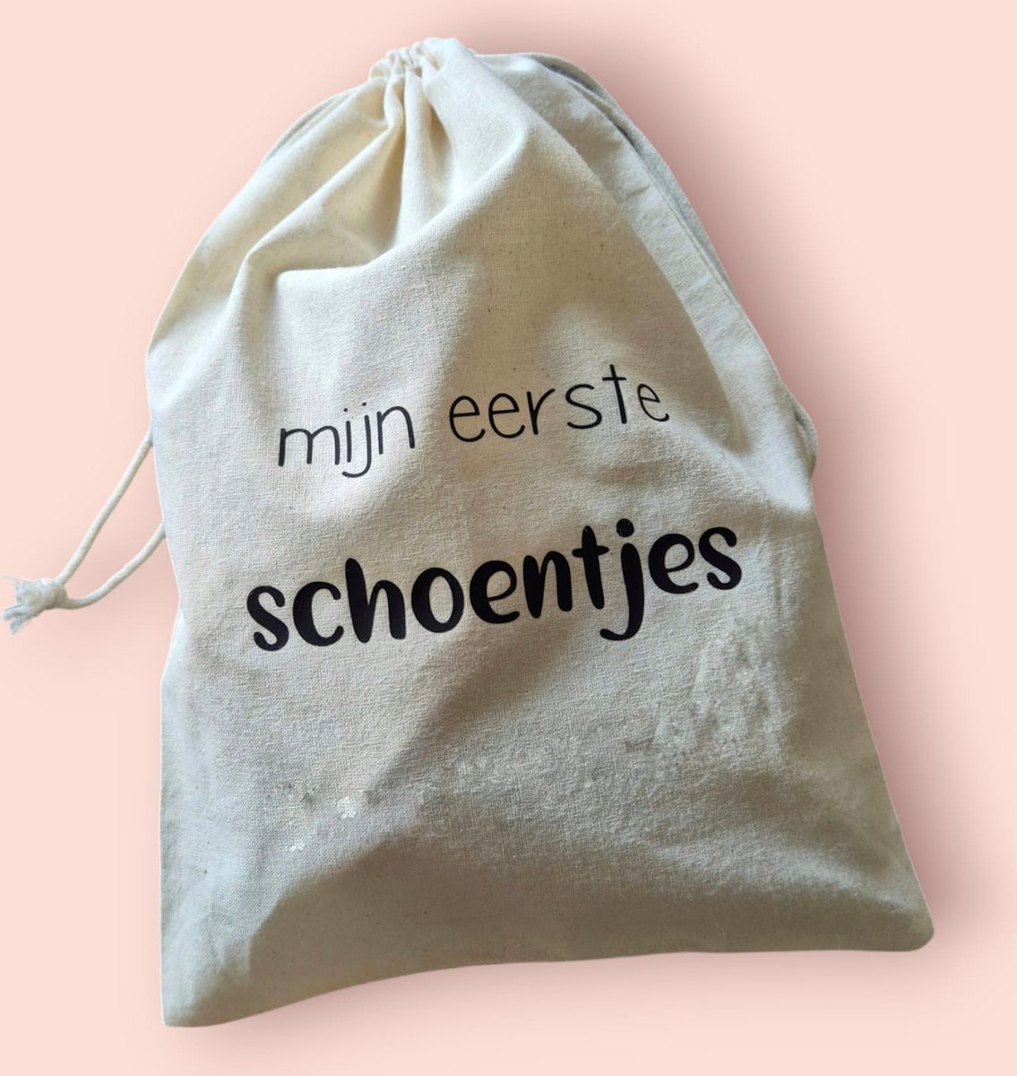 Troubadot | bewaarzak | Mijn eerste schoentjes | babycadeautje | kraamcadeautje | organiser | luiertas | opbergtas | katoen | naturel | kraamcadeau | mommy musthaves