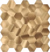Mosaïque autocollante Hexagone Or
