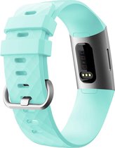 YONO Siliconen Bandje geschikt voor Fitbit Charge 4 / 3 – Mintgroen – Large