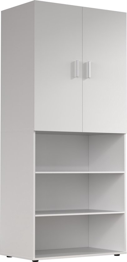 Armoire - meuble de rangement - étagères - largeur 80 cm - blanc